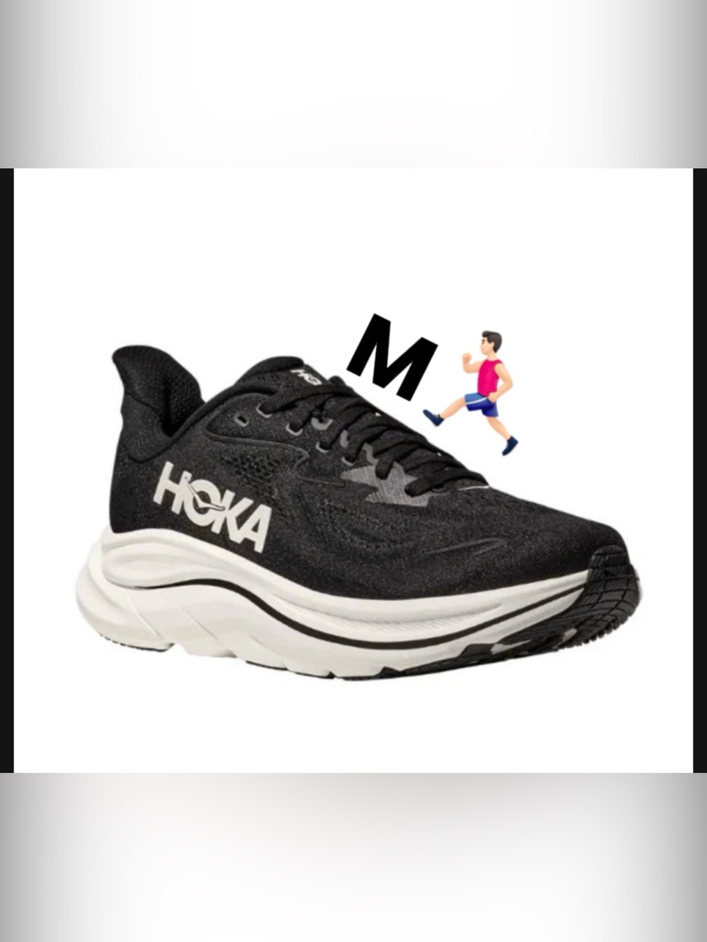 Hoka Men's Black&White Running Shoes brand new, soft and comfortable (Size 9)